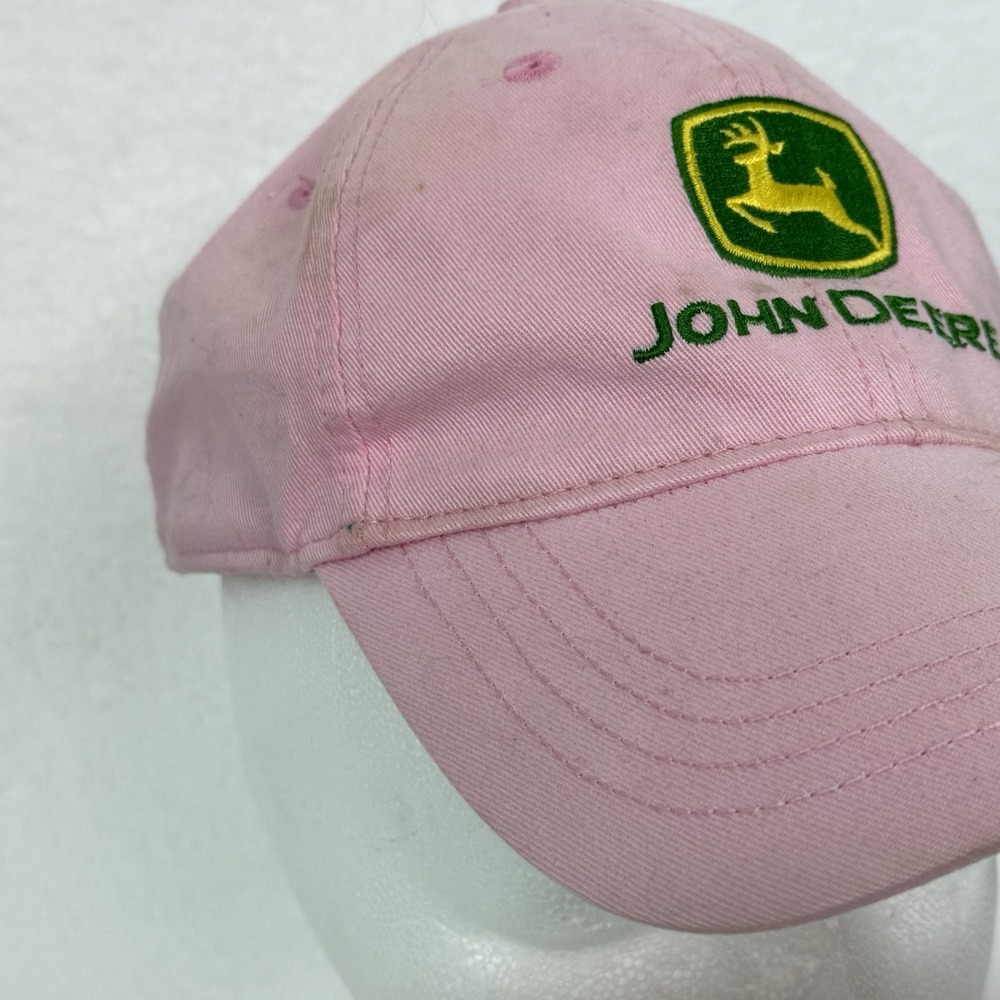 John Deere Strapback Adjustable Hat Cap Pink LogoNothing Runs Like A Deere - Picture 7 of 16